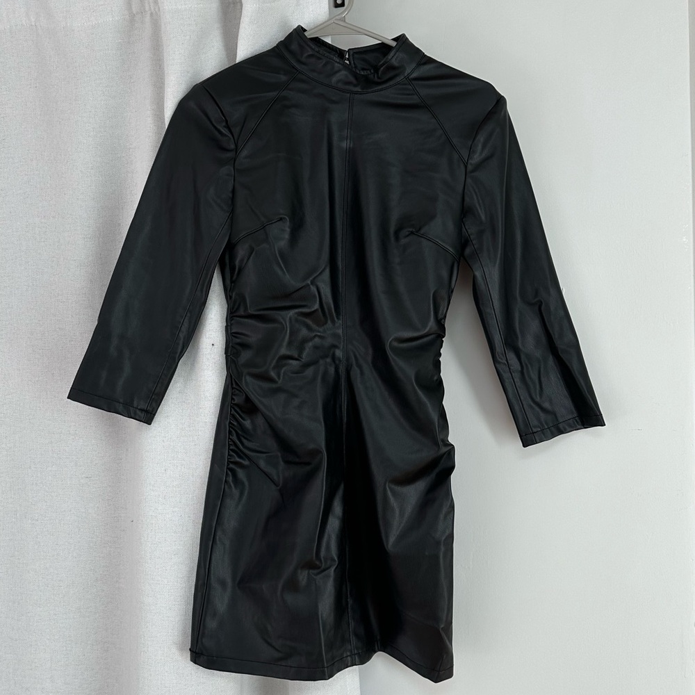 Zara pleather mini dress